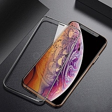 Защитное стекло "5D" GLASS FULL GLUE для APPLE iPhone XS MAX, цвет канта черный TIGER.