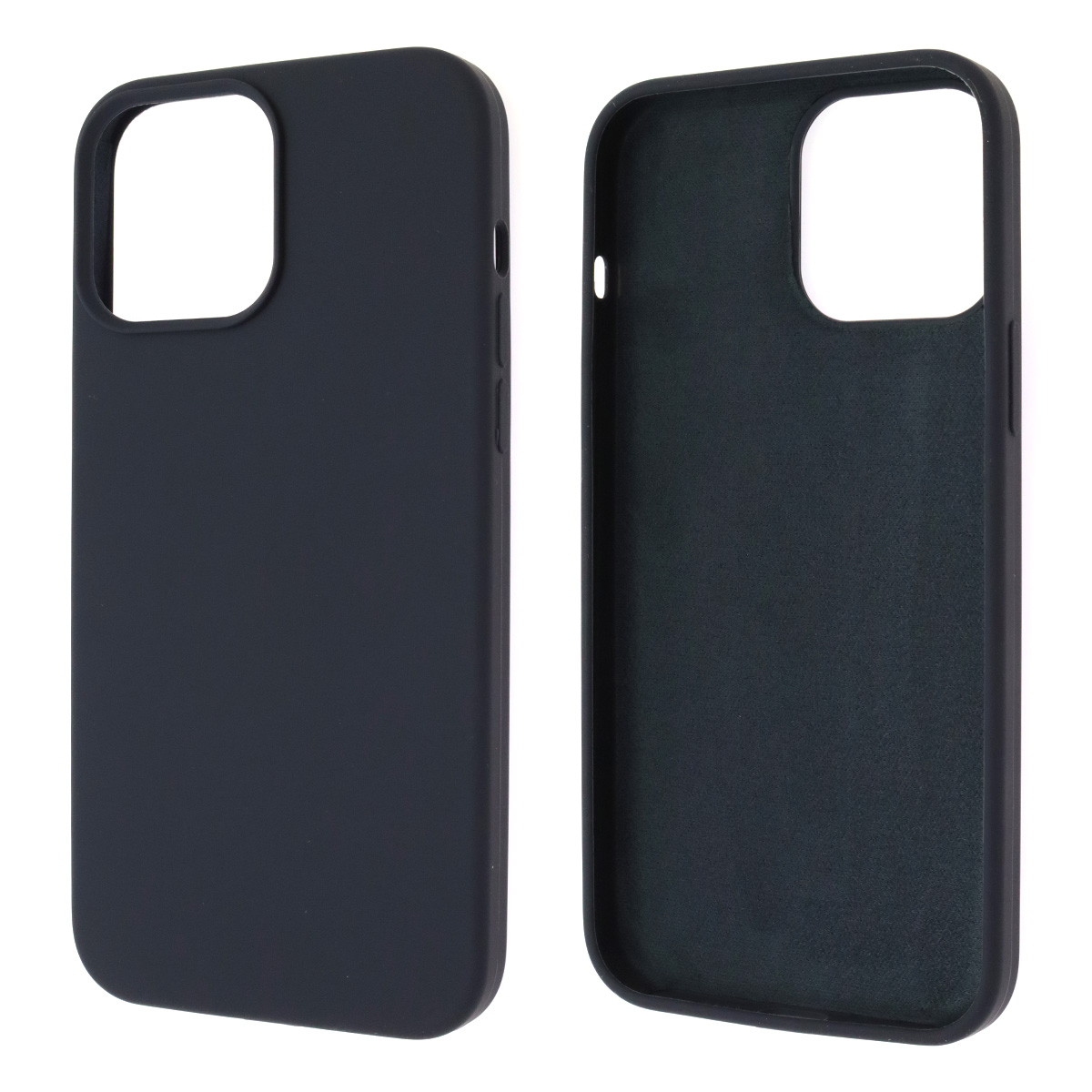 Чехол накладка Silicon Case для APPLE iPhone 13 Pro Max (6.7), силикон, бархат, цвет черно синий Чехол накладка Silicon Case для APPLE iPhone 13 Pro Max (6.7), силикон, бархат, цвет черно синий