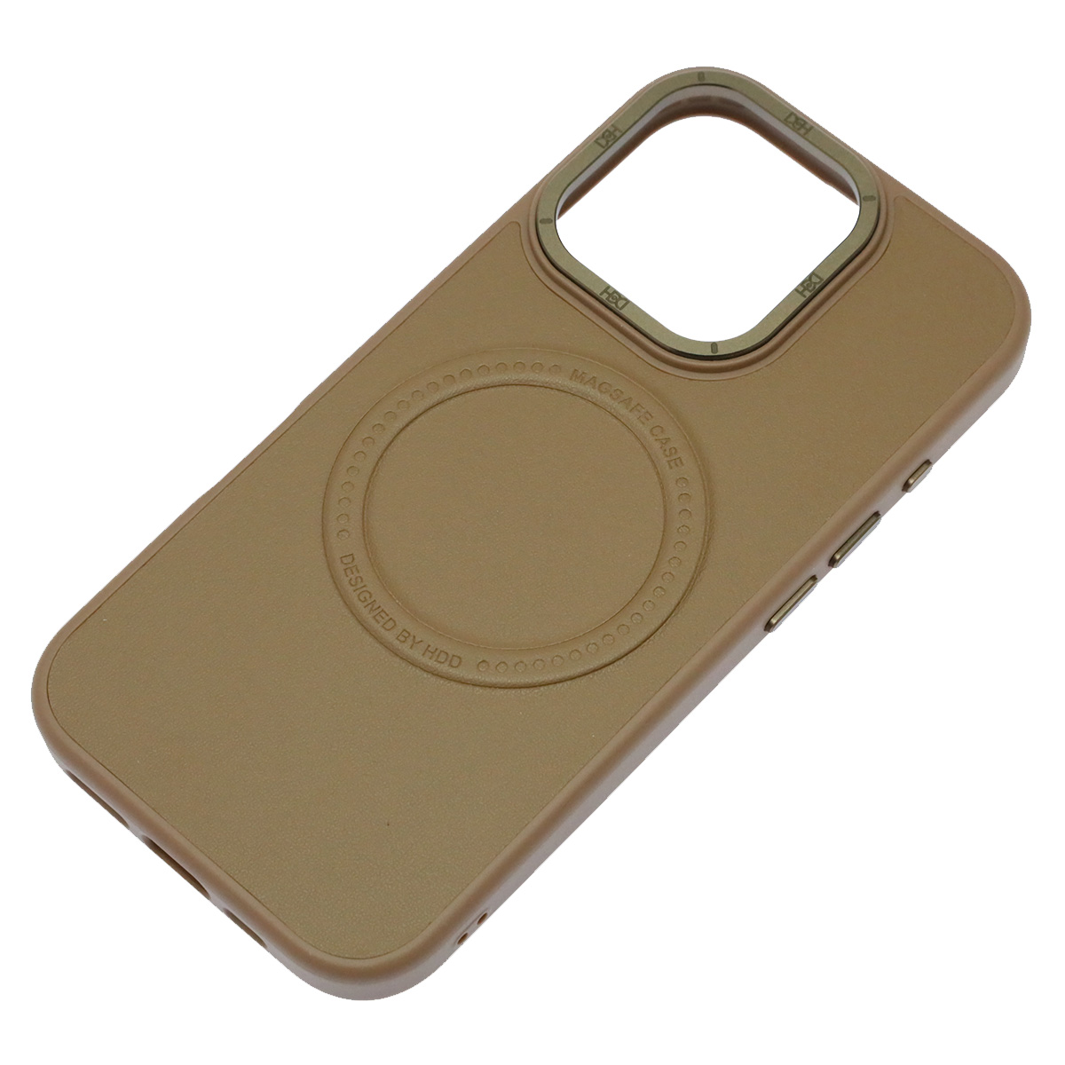 Чехол накладка Creative Stylish с поддержкой MagSafe для APPLE iPhone 16 Pro, защита камеры, экокожа, бархат, цвет коричневый