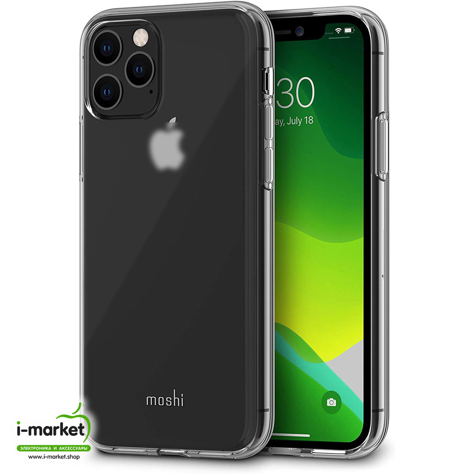 Чехол накладка для APPLE iPhone 11 Pro, силикон, цвет темно прозрачный.