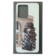 Чехол накладка для XIAOMI Redmi Note 12 4G, силикон, глянцевый, рисунок Девушка с сумкой CHANEL