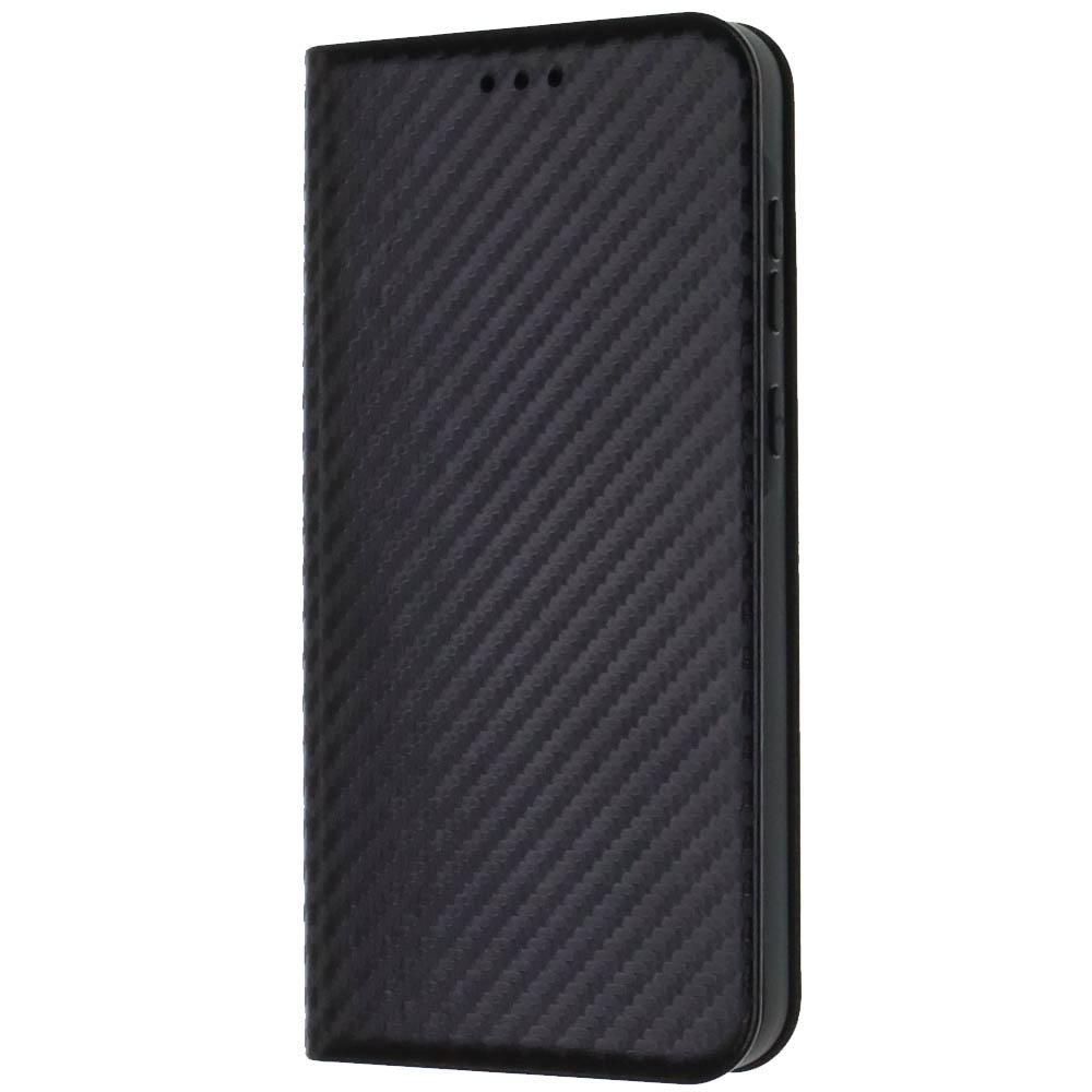 Чехол книжка CHESS для SAMSUNG Galaxy A55 5G, защита камеры, карбон, визитница, цвет черный