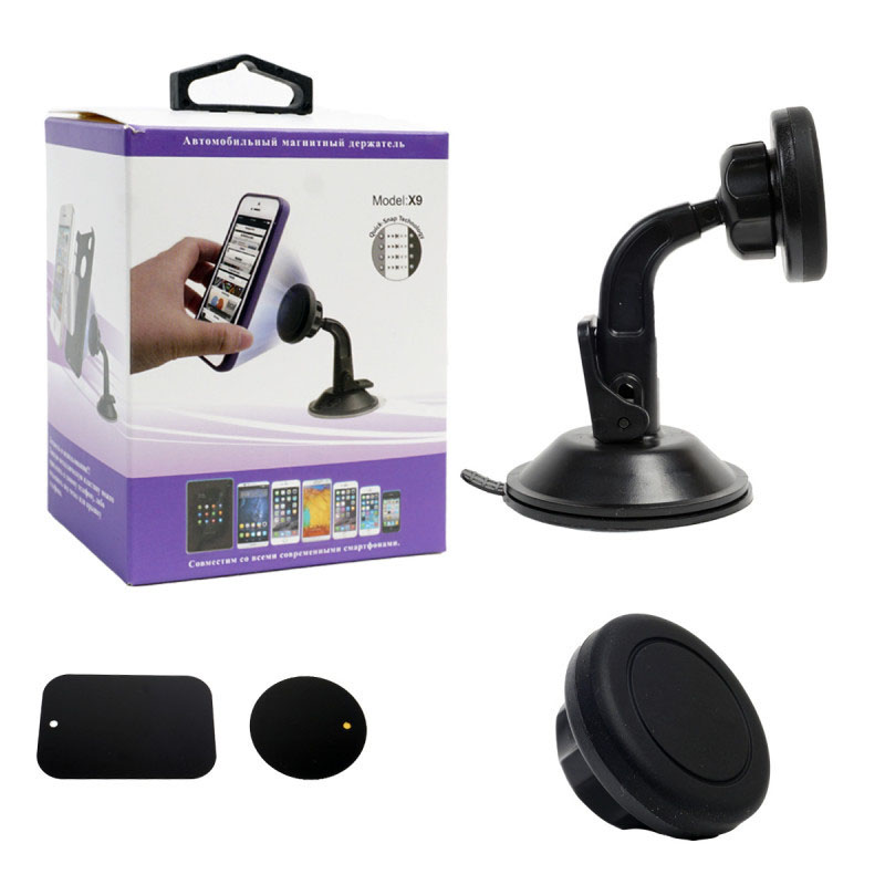 Автомобильный магнитный держатель MRM SX9 на вакуумной присоске, цвет черный