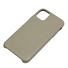 Чехол накладка Leather Case для APPLE iPhone 11, силикон, бархат, экокожа, цвет светло серый