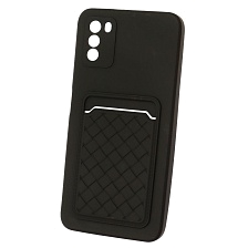 Чехол накладка CARD CASE для XIAOMI POCO M3, силикон, отдел для карт, цвет черный
