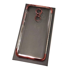 Чехол накладка для XIAOMI Redmi 5 Plus, силикон, цвет окантовки розовый