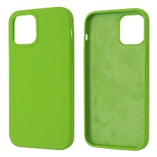 Чехол накладка Silicon Case для APPLE iPhone 12, iPhone 12 Pro, силикон, бархат, цвет ярко зеленый