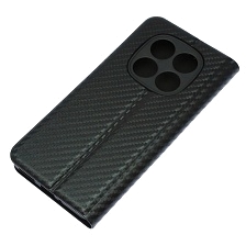 Чехол книжка CHESS для XIAOMI Redmi Note 14 Pro 5G, POCO X7, текстура карбон, визитница, цвет черный