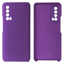 Чехол накладка Silicon Cover для HUAWEI P Smart 2021, силикон, бархат, цвет фиолетовый