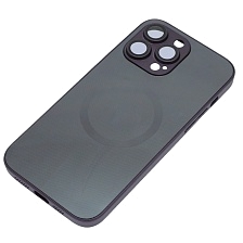 Чехол накладка с поддержкой MagSafe для APPLE iPhone 14 Pro Max (6.7"), защита камеры, силикон, пластик, цвет темно фиолетовый