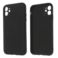 Чехол накладка NANO для APPLE iPhone 11, силикон, бархат, цвет черный