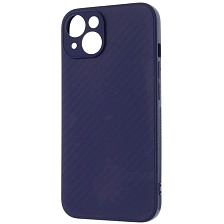 Чехол накладка для APPLE iPhone 14 (6.1"), силикон, карбон, цвет темно синий Чехол накладка для APPLE iPhone 14 (6.1"), силикон, карбон, цвет темно синий
