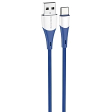 Кабель BOROFONE BX60 Superior USB Type С, 3A, длина 1 метр, нейлон, цвет синий Кабель BOROFONE BX60 Superior USB Type С, 3A, длина 1 метр, нейлон, цвет синий