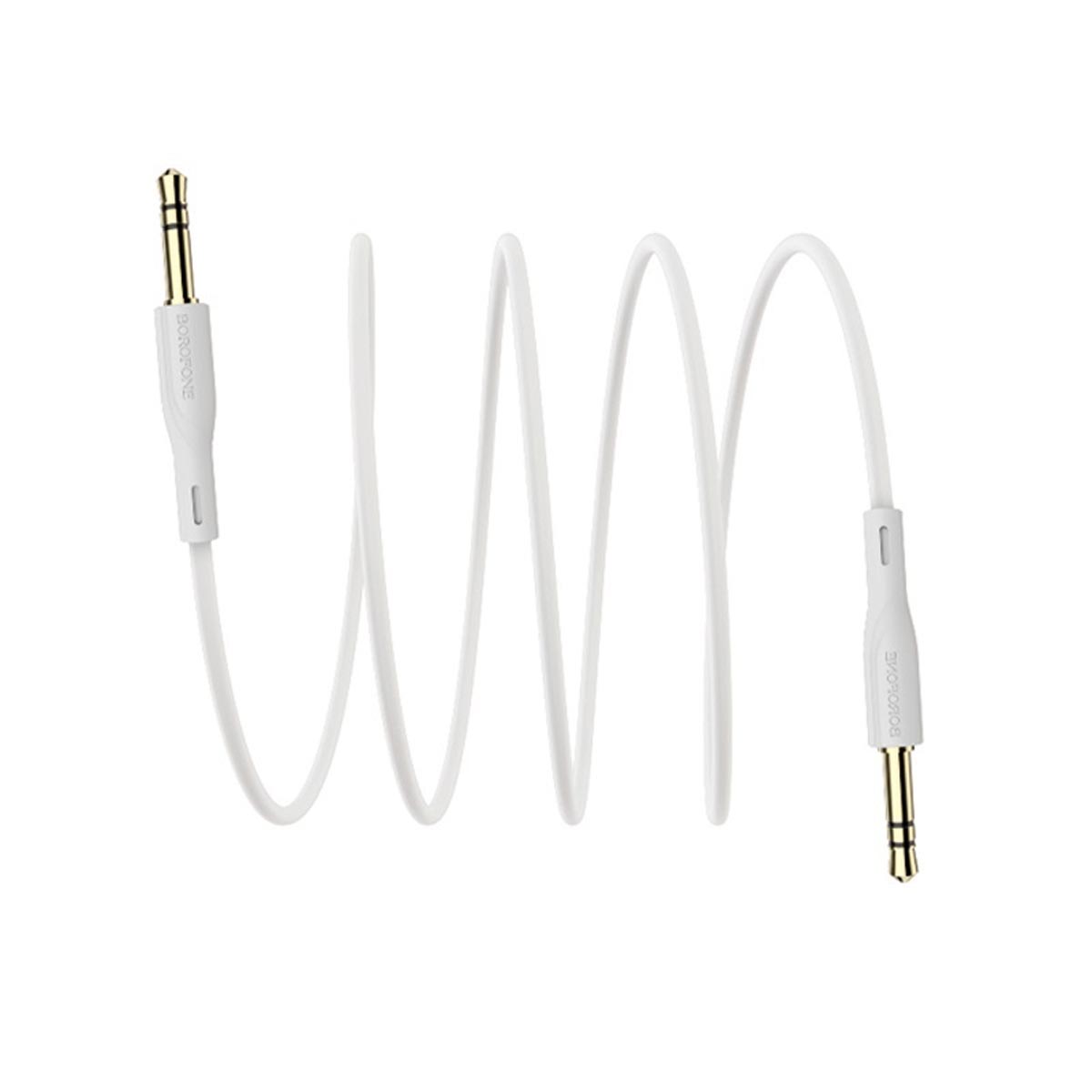 Аудио кабель AUX BOROFONE BL1 Audiolink 3.5мм jack на 3.5мм jack, длина 1 метр, цвет белый