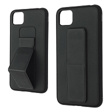 Чехол накладка STAND для HUAWEI Honor 9S (DUA-LX9), Y5P 2020, подставка, магнит, экокожа, цвет черный