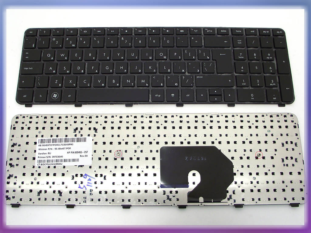 Клавиатура для HP Pavilion DV7-6000 DV7-6100 DV7-6200 (с рамкой, чёрная).