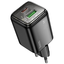 СЗУ (Сетевое зарядное устройство) HOCO N53, 1 Type C, 1 USB, PD30W, QC3.0, цвет черный