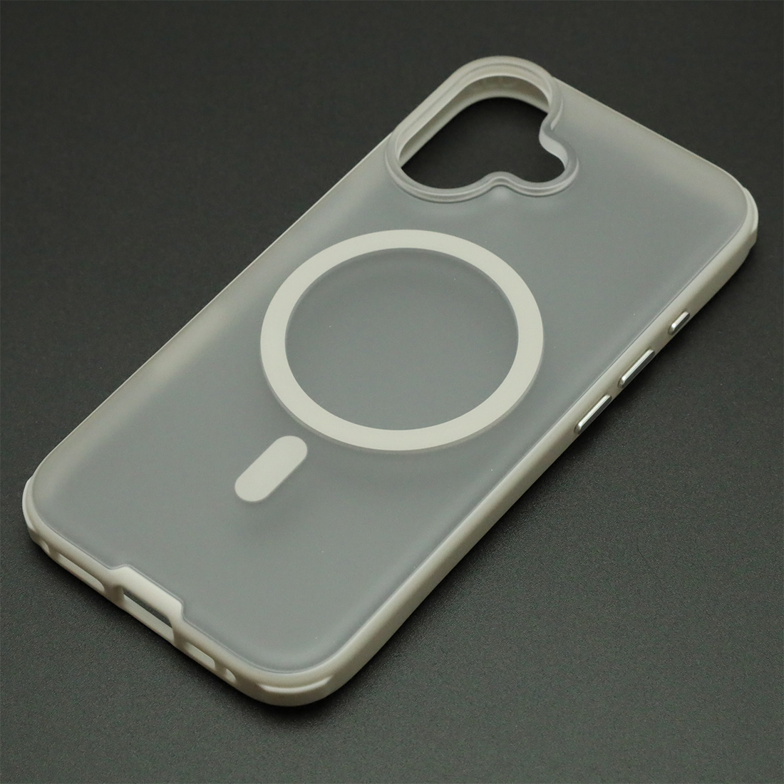 Чехол накладка NEW с поддержкой Magsafe для APPLE iPhone 16, матовый, силикон, пластик, цвет прозрачно серый