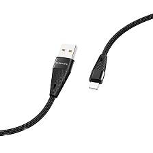 Кабель BOROFONE BU10 Pineapple APPLE Lightning 8 pin, 2.4A, длина 1.2 метра, нейлоновая оплетка, цвет черный