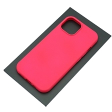 Чехол накладка Silicon Case для APPLE iPhone 15 (6.1"), силикон, бархат, цвет фуксия Чехол накладка Silicon Case для APPLE iPhone 15 (6.1"), силикон, бархат, цвет фуксия