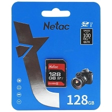 Карта памяти SDXC 128GB NETAC P600 Class 10 U1 (100 Mb/s), цвет черный