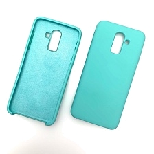 Чехол накладка Silicon Cover для SAMSUNG Galaxy J8 (SM-J800F), силикон, бархат, цвет бирюзовый.