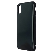 Чехол накладка для APPLE iPhone X, iPhone XS, силикон, глянцевый, с лого, цвет темно зеленый