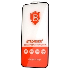 Защитное стекло STRONGER для APPLE iPhone 14 Pro, цвет окантовки черный Защитное стекло STRONGER для APPLE iPhone 14 Pro, цвет окантовки черный