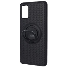 Чехол накладка iFace для SAMSUNG Galaxy A41 (SM-A415), силикон, кольцо держатель, цвет черный.