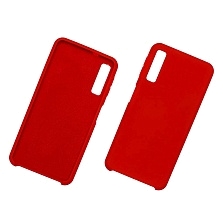 Чехол накладка Silicon Cover для Samsung A7 2018 (SM-A750), силикон, бархат, цвет красный
