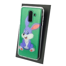 Чехол накладка для SAMSUNG Galaxy J8 2018 (SM-J810), силикон, блестки, глянцевый, рисунок Сиреневый зайчик Чехол накладка для SAMSUNG Galaxy J8 2018 (SM-J810), силикон, блестки, глянцевый, рисунок Сиреневый зайчик