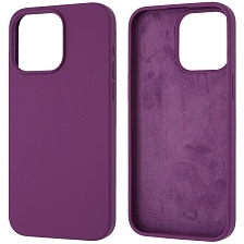 Чехол накладка Silicon Case для APPLE iPhone 15 Pro Max (6.7"), силикон, бархат, цвет фиолетовый