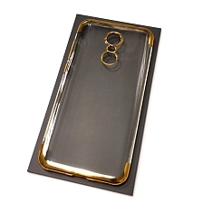 Чехол накладка для XIAOMI Redmi 5 Plus, силикон, цвет окантовки золотистый