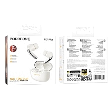 Гарнитура (наушники с микрофоном) беспроводная, BOROFONE FQ1 Plus Shine, ANC + ENC Dual, цвет молочный
