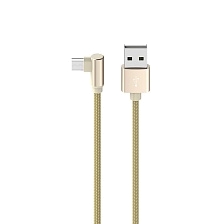 Кабель угловой BOROFONE BX26 Express Micro USB, 2.4А, длина 1 метр, угловой коннектор, тканевая оплетка, цвет золотистый