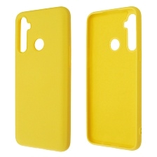 Чехол накладка NANO для Realme C3, силикон, бархат, матовый, цвет желтый