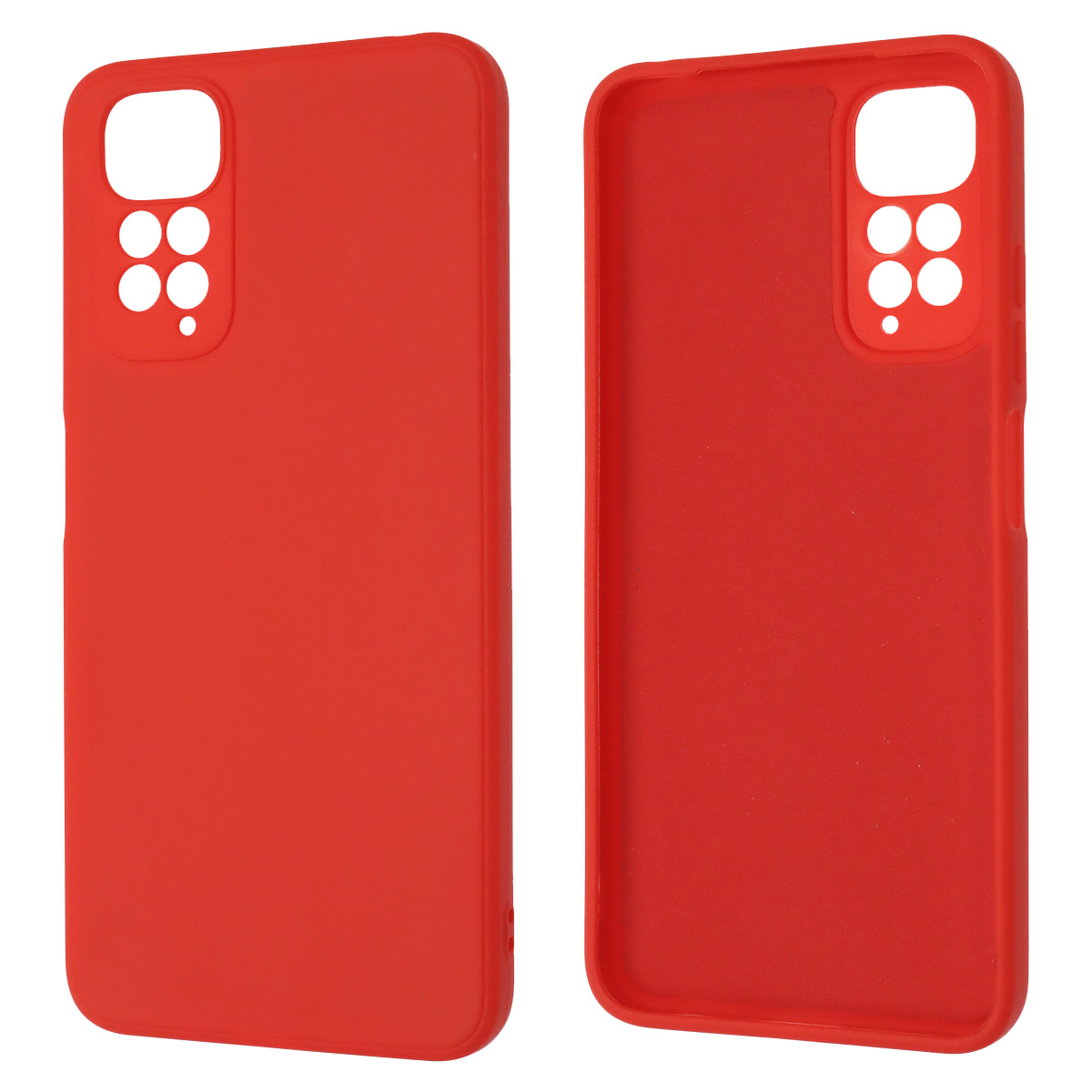 Чехол накладка для XIAOMI Redmi Note 11 4G, Redmi Note 11S, силикон, бархат, цвет красный