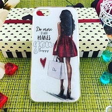 Чехол накладка для APPLE iPhone 7, iPhone 8, iPhone SE 2020, силикон, блестки, рисунок Do more of what makes you