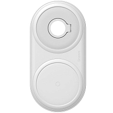 Беспроводное зарядное устройство для смартфона и часов APPLE Watch, Baseus Planet 2 in 1, цвет белый (распродажа -80%)