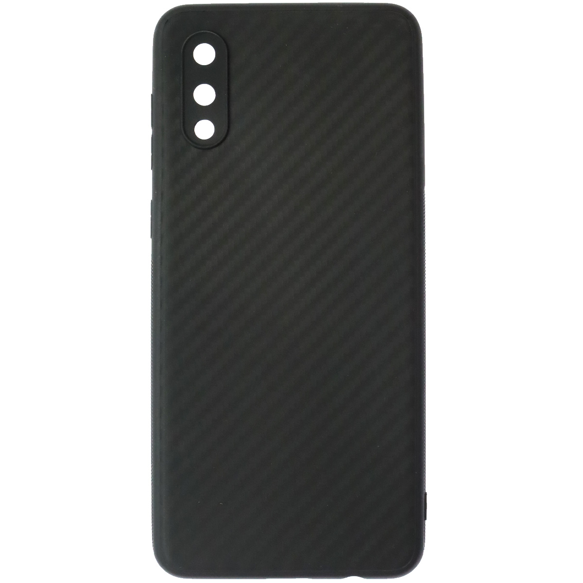 Чехол накладка для SAMSUNG Galaxy A02 (SM-A022), силикон, карбон, цвет черный