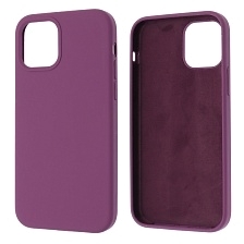 Чехол накладка Silicon Case для APPLE iPhone 12, iPhone 12 Pro, силикон, бархат, цвет темно пурпурный Чехол накладка Silicon Case для APPLE iPhone 12, iPhone 12 Pro, силикон, бархат, цвет темно пурпурный