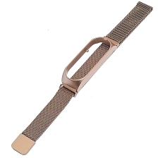 Ремешок на запястье, браслет для Xiaomi Mi Band 5, миланская петля, металл, цвет розовое золото