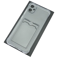 Чехол накладка CARD CASE для SAMSUNG Galaxy A05, защита камеры, силикон, отдел для карт, цвет прозрачный Чехол накладка CARD CASE для SAMSUNG Galaxy A05, защита камеры, силикон, отдел для карт, цвет прозрачный