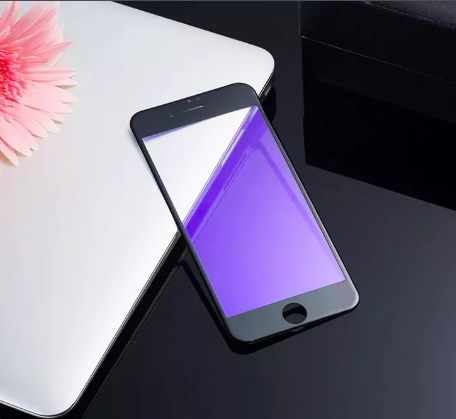 Защитное стекло "Rinco" для Apple iPhone 7 plus (5.5") полноразмерное кант чёрный DEEP ANTI-BLUE.