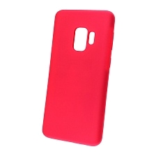 Чехол накладка Silicon Cover для SAMSUNG Galaxy S9 (SM-G960), силикон, бархат, цвет красный.