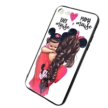 Чехол накладка для APPLE iPhone 7, 8, силикон, рисунок, MAMA mouse BABY mouse.