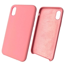 Чехол накладка Silicon Case для APPLE iPhone X, XS, силикон, бархат, цвет розовый песок