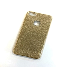 Чехол накладка для HUAWEI Honor P10 Lite, силикон, блестки, цвет золотистый