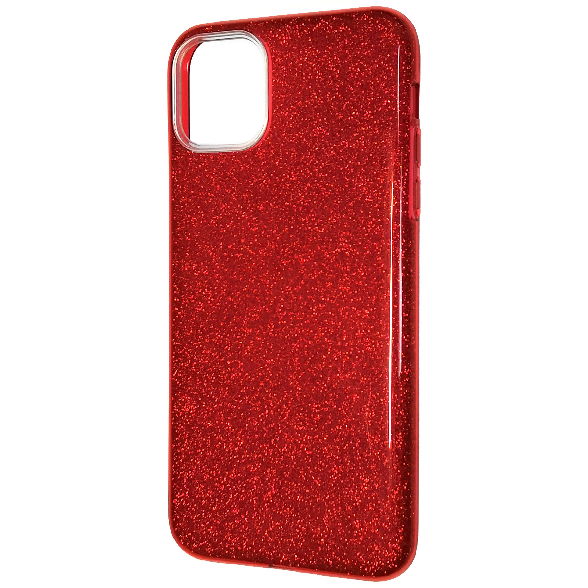 Чехол накладка Shine для APPLE iPhone 11 Pro Max 2019, силикон, блестки, цвет красный.