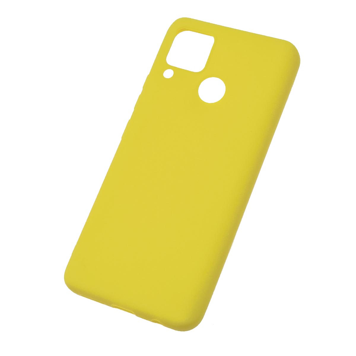 Чехол накладка SOFT TOUCH для Realme C15, силикон, матовый, цвет желтый